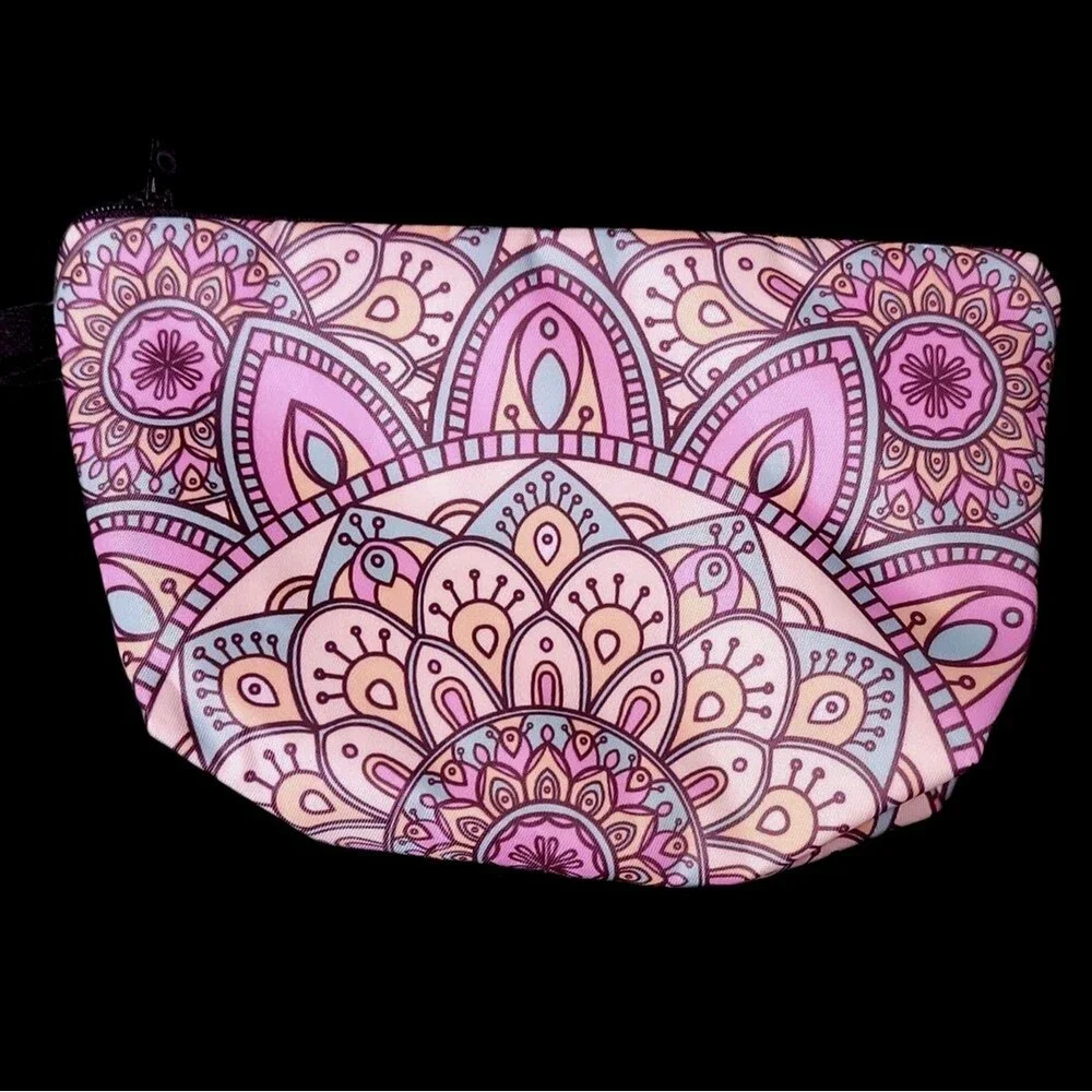 Colorful Mandala Zip makeup bag